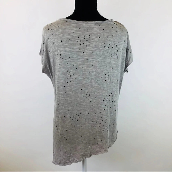 3/$25 Lush Holey Distressed Asymmetrical Top Small - Picture 3 of 6